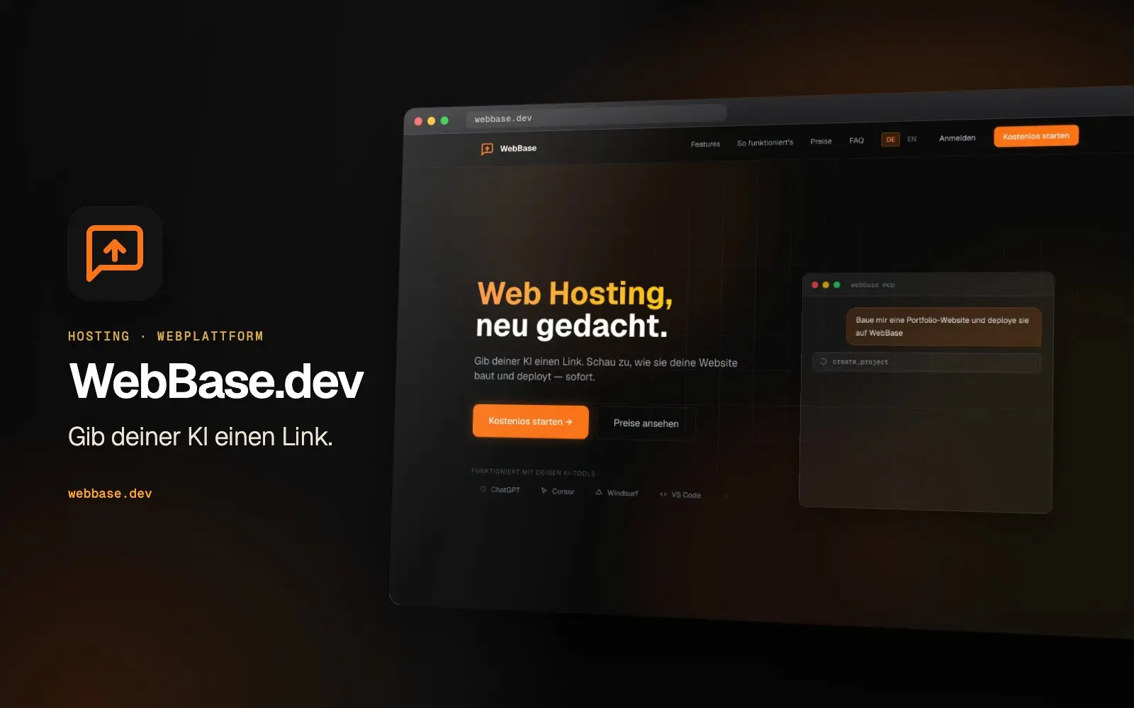 WebBase.dev: Ansicht der Anwendung